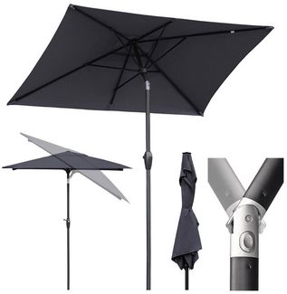 Sekey Sonnenschirm Rechteckige Sonnenschirme Kippbar mit Kurbel Gartenschirm groß, Sonnenschutz UV50+, Gartenschirm Knickbar, für Garten, Terrasse