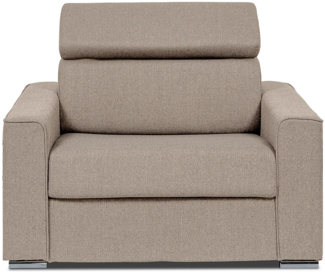 Vente-unique - Schlafsessel mit Matratze - Liegefläche 70 cm - Matratze 14 cm - Stoff - Beige - VIZIR