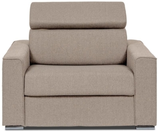Vente-unique - Schlafsessel mit Matratze - Liegefläche 70 cm - Matratze 14 cm - Stoff - Beige - VIZIR