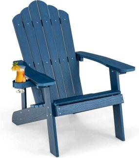 COSTWAY Gartenstuhl Adirondack Stuhl, mit Getränkehalter, farbig