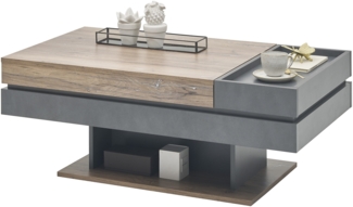 Couchtisch >Kathi< höhenverstellbar, flagstaff oak, matera - 110x43,5/67x60cm (BxHxT)