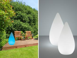 Reality Leuchten LED Gartenleuchte, Dimmfunktion, LED fest integriert, RGB Farbwechsel, 2er Set Bodenleuchte Außen Garten beleuchten Party-beleuchtung, H 38cm