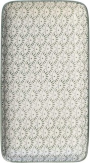 Chic Antique Kuchenteller Chic Antique Tablett Teller ARÉS Braun Muster Grün 20x11 cm