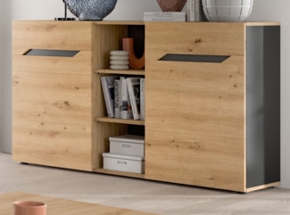 Sideboard Aversa in Eiche und grau 130 cm