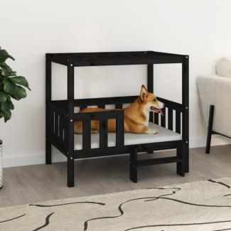 vidaXL Hundebett 95,5 x 73,5 x 90 cm Massivholz Kiefer, Schwarz