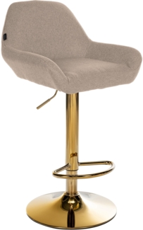 CLP Barhocker Braga Stoffbezug mit Goldgestell, höhenverstellbar und drehbar,taupe