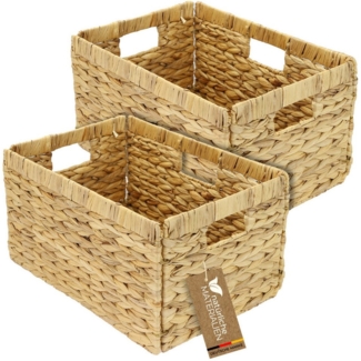 HMF Regalkorb Aufbewahrungskorb, Korb geflochten aus Wasserhyazinthe, passend für Billy, 35 x 25 x 20 cm