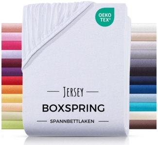 Carpe Sonno Spannbettlaken Boxspringbett Wasserbett Jersey 180x200 180x220 200x200 200x220, Jersey, Gummizug: rundum, (1 Stück), Bettlaken Baumwolle Matratzenbezug hohe Matratzen bis 32cm