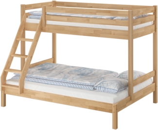 Stabiles Stockbett Etagenbett 90x200 u 140x200 Buche massiv lackiert V-60.14-09-14ohne Zubehör