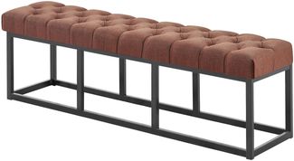 Sitzbank MEXICO - Stoff Braun 150x38x46 cm | Sitzbank Flur Sitzhocker Esszimmerbank Polsterbank Schlafzimmerbank