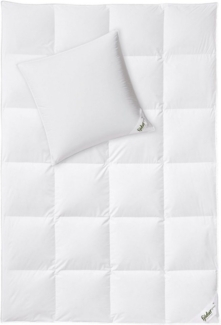 fjödur Daunenbettdecke + Kopfkissen Fleur, Das Set besteht aus 1 Kissen und 1 Bettdecke