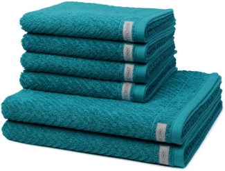 Ross Smart 6 tlg. Frottier-Set - 4 X Handtuch (50 X 100cm), 2 X Duschtuch (70 X 140cm) - 520 g/m2 - Smaragdgrün