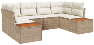 vidaXL Garten-Sofa-Set 6 pcs Beige und Creme 234 x 154 x 85 cm 3356826