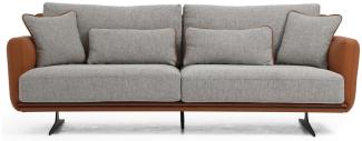 Casa Padrino Luxus Sofa Grau / Braun / Schwarz 230 x 100 x H. 80 cm - Modernes Wohnzimmer Sofa - Hotel Sofa - Luxus Möbel