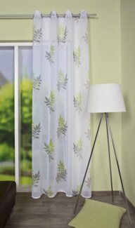 HOME WOHNIDEEN Gardine BAMBOU, Ösen (1 St), transparent, HxB: 245x140, ÖSENSCHAL DRUCK BLÄTTER