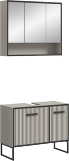Badkombination (B/H/T: 80x192x36 cm) in Kaschmir Nachbildung