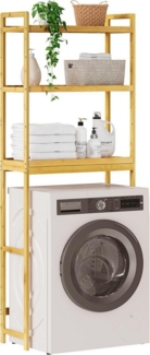 EUGAD Badregal, 1-tlg, Badregal Waschmaschinenregal Toilettenregal aus Bambus, mit 3 Ablagen