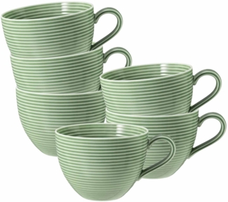 Seltmann Weiden Beat Color Glaze Milchkaffeetasse 0,35 l 6er Set - Salbeigrün