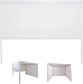 Seitenwand für Pergola HWC-P65, Pavillon Rollo Ersatzseitenwand, Sichtschutz Stoff/Textil sturmfest 3x3m ~ weiß