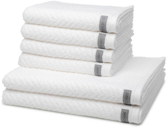 Ross Smart 6 tlg. Frottier-Set - 4 X Handtuch (50 X 100cm), 2 X Duschtuch (70 X 140cm) - 520 g/m2 - Weiß