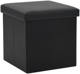 vidaXL Hocker mit Stauraum Schwarz Kunstleder 247081