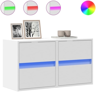 vidaXL TV-Wandschränke mit LED-Beleuchtung 2 Stk. Weiß 41x31x45 cm 852272