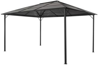 vidaXL Gartenpavillon mit Dach Aluminium 4×3×2,6 m Schwarz 44643