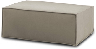 Dmora Assisi-Pouf, Wohnzimmer-Pouf, Relaxsessel aus gepolstertem Stoff, 100 % Made in Italy, 100 x 70 x 43 cm, Taupe