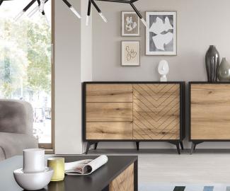 Kommode Diamond Sideboard 103,5cm Evoke Oak schwarz