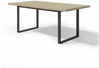 BlingBin Esstisch Küchentisch Wohnzimmertisch (industrial-style dining table for 6-8 people, 1-St, featuring a sturdy metal frame and light-coloured finish), 160×80×75cm, Holzfarbe,Robust, stable, water-resistant