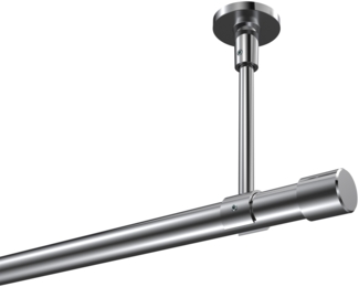 Gardinenstangen-Set Sonette Santo 600 cm (geteilt in 3 x 200 cm), 1-läufig, 20 mm Ø Chrom