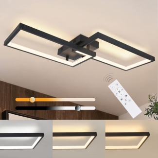 ZMH Deckenlampe LED Deckenleuchte Dimmbar mit Fernbedienung 40W Schwarz Wohnzimmerlampe aus Metall Modern Design Schlafzimmerlampe Kchenlampe fr Schlafzimmer Esszimmer Wohnzimmer Arbeitszimmer