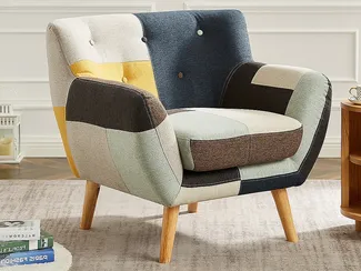 Vente-unique - SERTI Sessel Stoff Multicoloured - B 80,5 cm x H 81 cm x L 88 cm