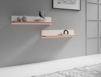 Home affaire Wandregal Ribe,2er Set,teilmassiv mit massiver Ablagefläche, Breite: je 90 cm, Set 2-tlg, Ablageflächen in Massivholz