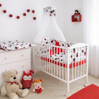 Beistellbett Baby Minnie Schleifen inkl. Wickelauflage
