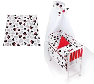 Beistellbett Baby Minnie Schleifen inkl. Wickelauflage