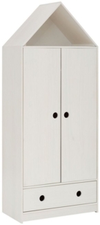 Lüttenhütt Kleiderschrank Alpi Kiefernholz, mit Einlegeböden und Kleiderstange, Höhe 180 cm