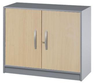 Flügeltürenschrank 2 OH tec-art, Buche/Silber, 100 x 42 x 82 cm