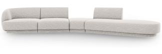 Micadoni Modulares Sofa Miley 5-Sitzer Rechts Chenille Hellgrau