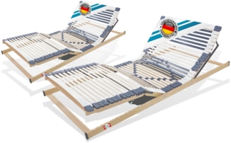 Matratzen Perfekt Set mit 2 x elektrischer Lattenrost, 100x200 cm, 44 Leisten, 2 Motoren, Netzfreischaltung/Notstromabsenkung