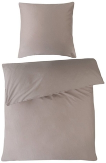 Kaeppel Bettwäsche Mako Satin 135x200 cm Kissen 80x80 cm cappuccino