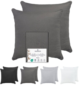 BARBONS Kissenbezug 100% Baumwolle Kissenbezug, weiche Kopfkissenbezug, Kissenhülle, (2 Stück), 165 g/m², Jersey