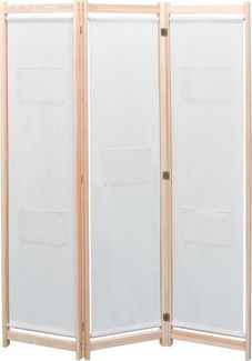 3-tlg. Paravent Raumteiler Creme 120 x 170 x 4 cm Stoff