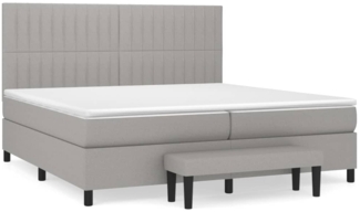 vidaXL Boxspringbett mit Matratze Hellgrau 200x200 cm Stoff, Härtegrad: H2 [3136781]