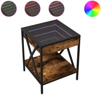 vidaXL Couchtisch mit Infinity-LED Räuchereiche 40x40x49 cm 847694