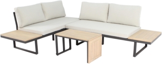 Celano Gartenlounge, Aluminium, beige, für 4 Personen