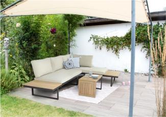 Celano Gartenlounge, Aluminium, beige, für 4 Personen