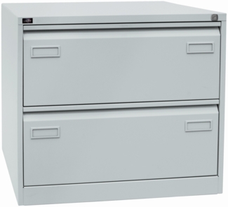 Bisley LIGHT Hängeregistraturschrank, doppelbahnig, DIN A4, 2 HR-Schubladen, Farbe lichtgrau