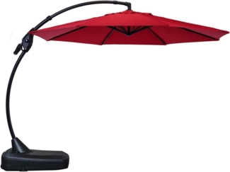 Gartenschirm 350cm mit Volant, Neigungswinkelverstellung, UV-Schutz UPF