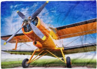 Sinus Art Handtücher Handtuch Strandhandtuch Saunatuch Kuscheldecke mit Fotomotiv Flugzeug Propeller, Baumwolle-Polyester-Mix (1-St), Handtuch